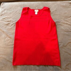 Avenue Red Sleeveless Knit Tank Top Tunic 14/16 Stretchy Classic Summer Layering